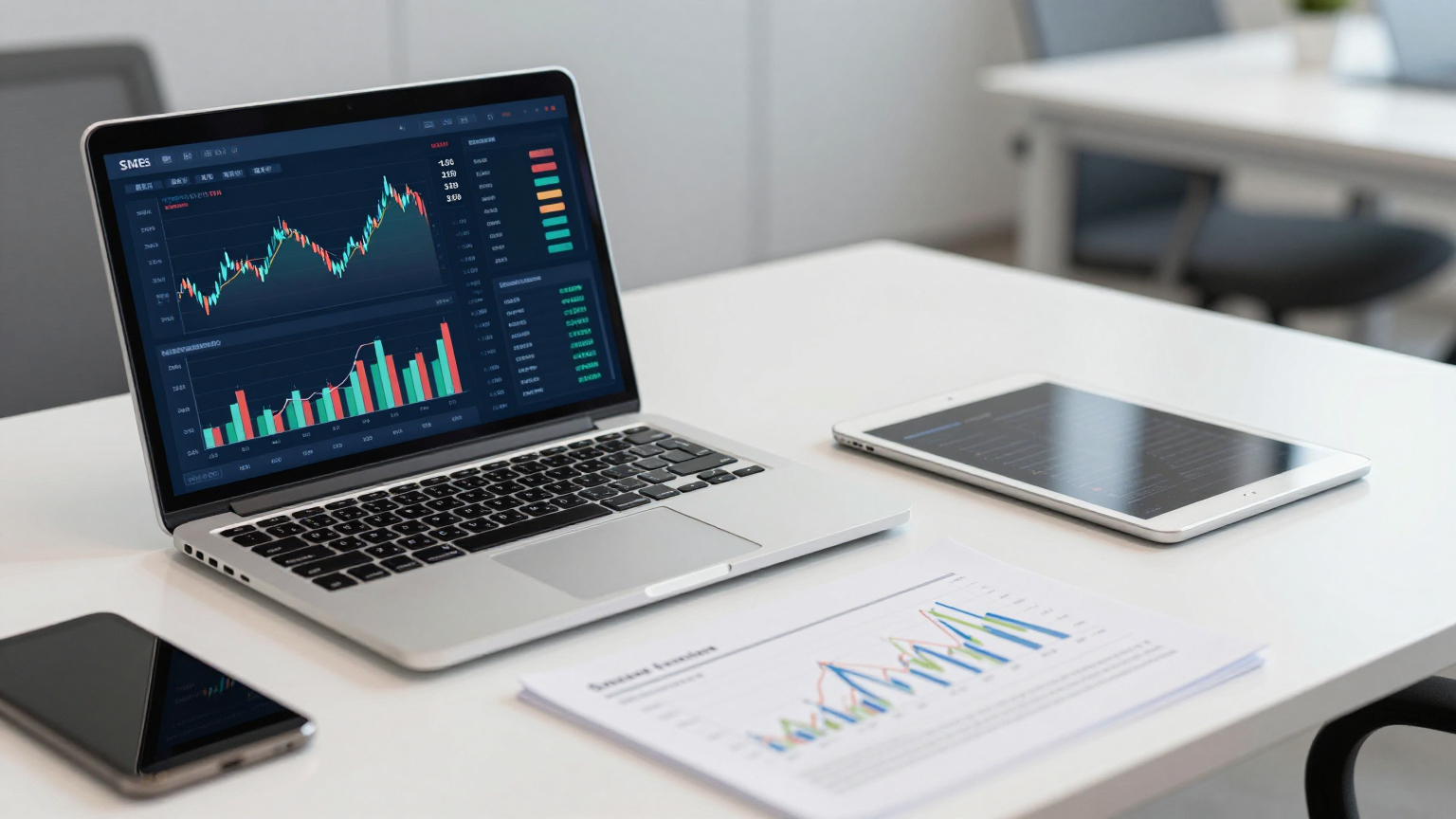 Uluslararası KOBİ'ler için dövizli muhasebe yönetimi gösteren finansal kontrol paneli.